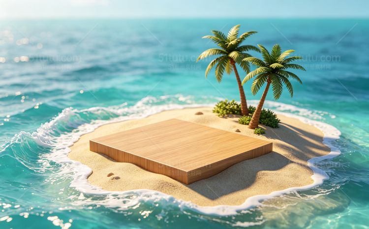 海沙滩场景背景宽横图0180
