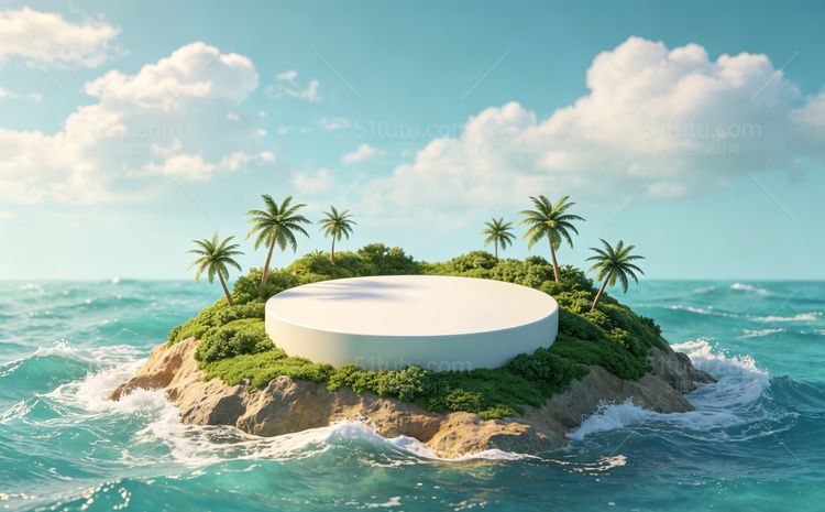 海沙滩场景背景宽横图0409