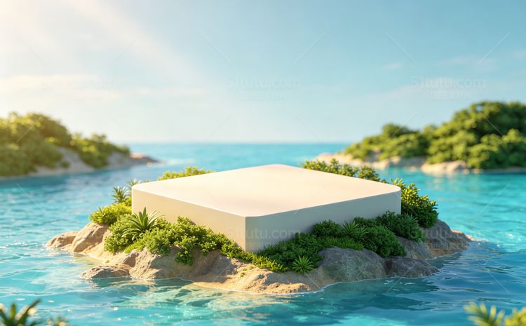 海沙滩场景背景宽横图0363