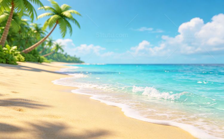 海沙滩场景背景宽横图0028