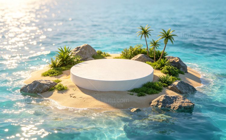 海沙滩场景背景宽横图0345
