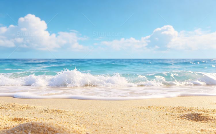 海沙滩场景背景宽横图0428