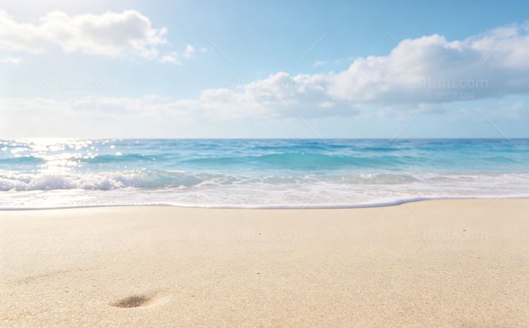 海沙滩场景背景宽横图0432