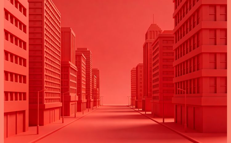 红色背景场景-b宽图0781