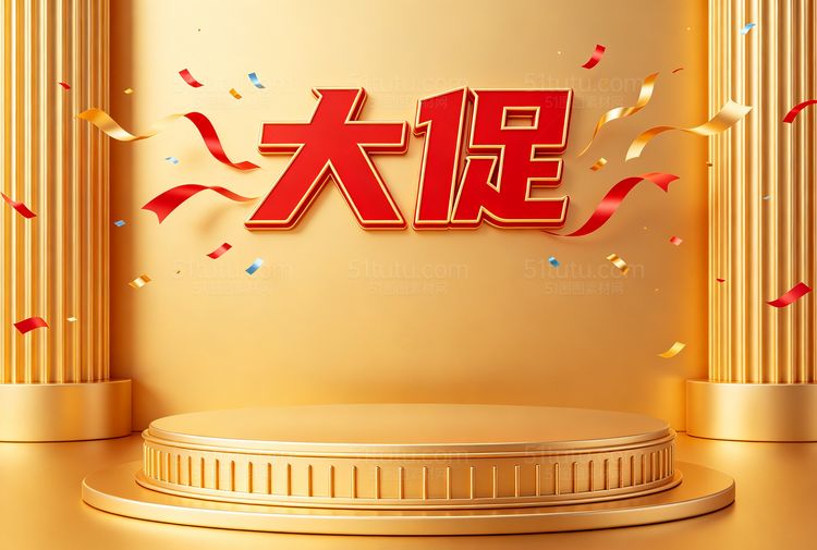 金色c4d场景背景-宽横图0204