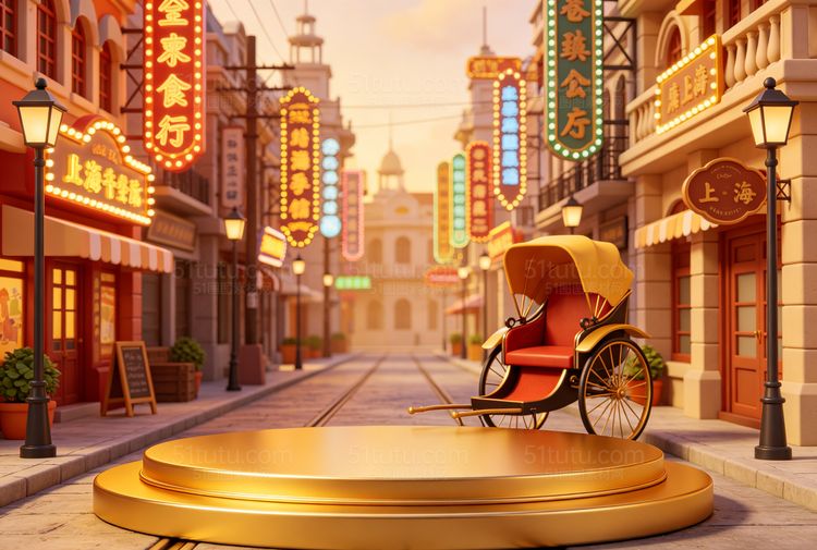 金色c4d场景背景-宽横图0405