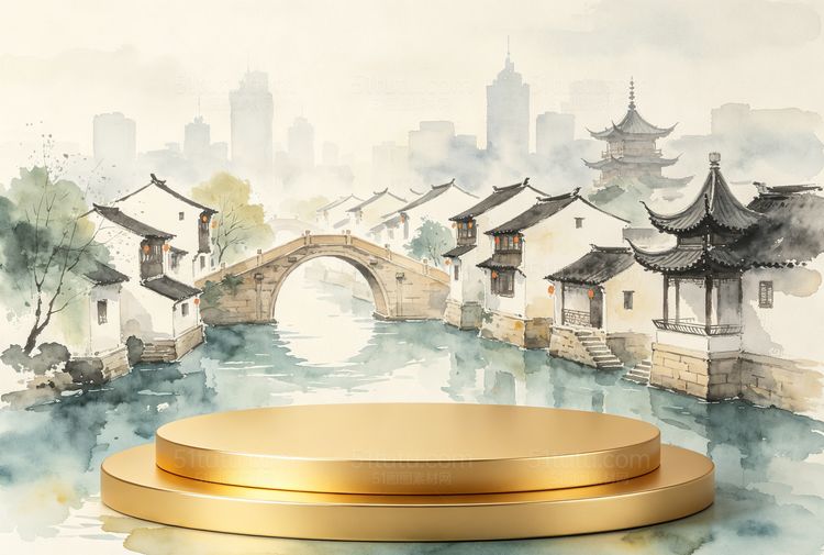 金色c4d场景背景-宽横图0463