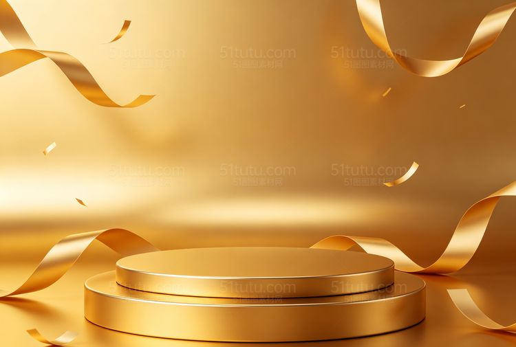 金色c4d场景背景-宽横图0660